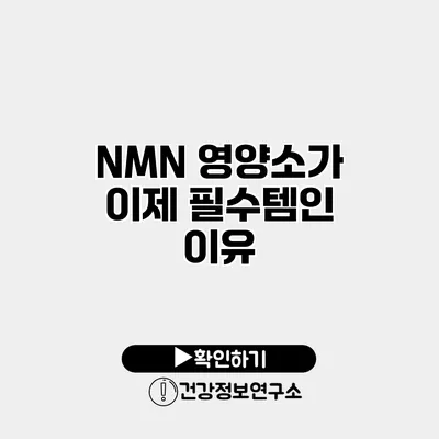 NMN 영양소가 이제 필수템인 이유