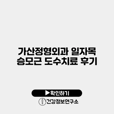 가산정형외과 일자목 승모근 도수치료 후기