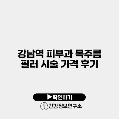 강남역 피부과 목주름 필러 시술 가격 후기