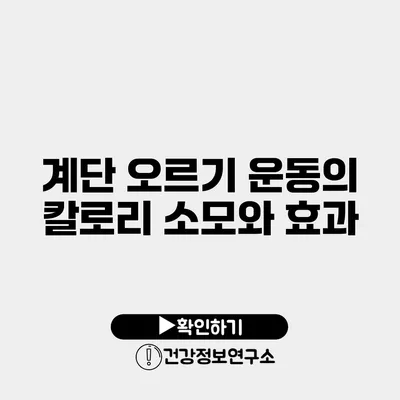 계단 오르기 운동의 칼로리 소모와 효과