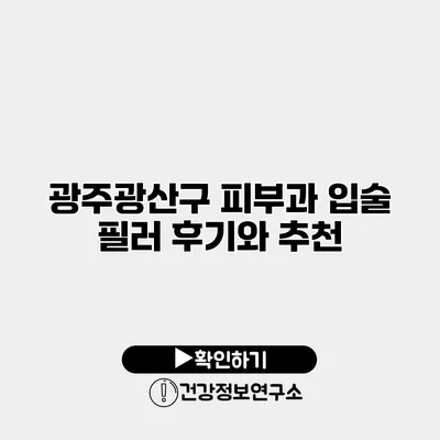 광주광산구 피부과 입술 필러 후기와 추천