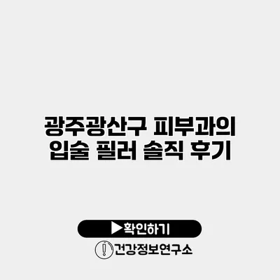 광주광산구 피부과의 입술 필러 솔직 후기