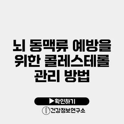 뇌 동맥류 예방을 위한 콜레스테롤 관리 방법