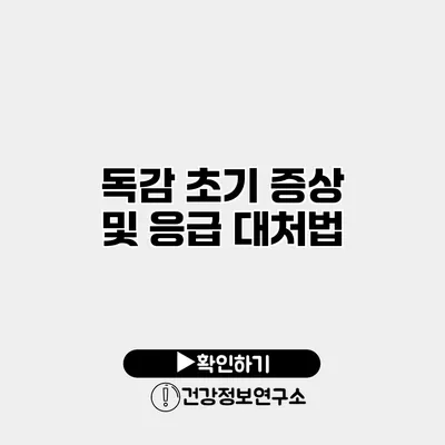 독감 초기 증상 및 응급 대처법