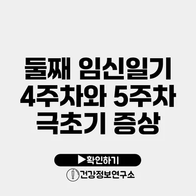 둘째 임신일기 4주차와 5주차 극초기 증상