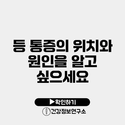 등 통증의 위치와 원인을 알고 싶으세요?