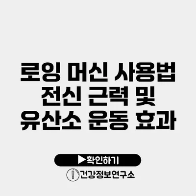 로잉 머신 사용법 전신 근력 및 유산소 운동 효과