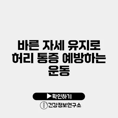 바른 자세 유지로 허리 통증 예방하는 운동
