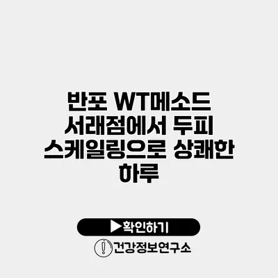 반포 WT메소드 서래점에서 두피 스케일링으로 상쾌한 하루