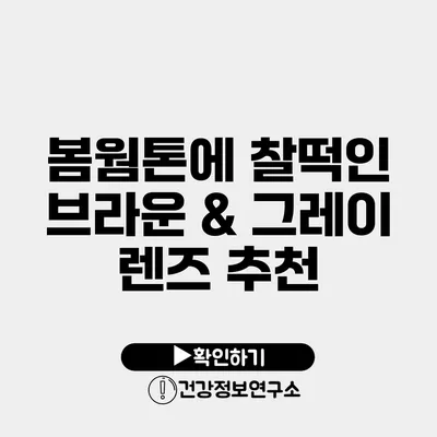 봄웜톤에 찰떡인 브라운 & 그레이 렌즈 추천