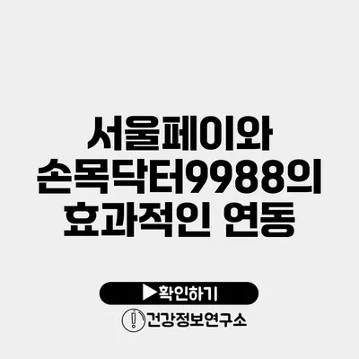 서울페이와 손목닥터9988의 효과적인 연동