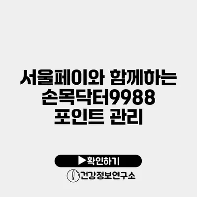 서울페이와 함께하는 손목닥터9988 포인트 관리