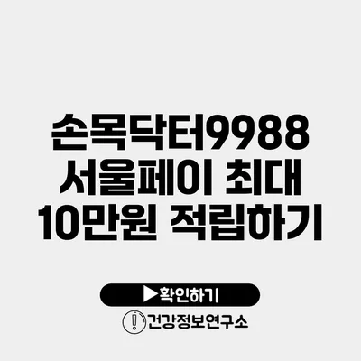 손목닥터9988 서울페이 최대 10만원 적립하기