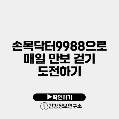 손목닥터9988으로 매일 만보 걷기 도전하기