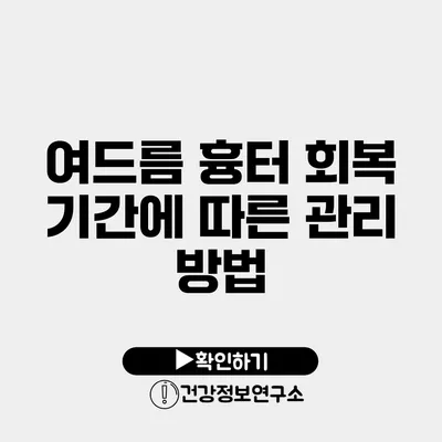 여드름 흉터 회복 기간에 따른 관리 방법