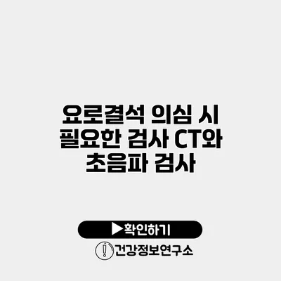 요로결석 의심 시 필요한 검사 CT와 초음파 검사