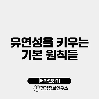 유연성을 키우는 기본 원칙들