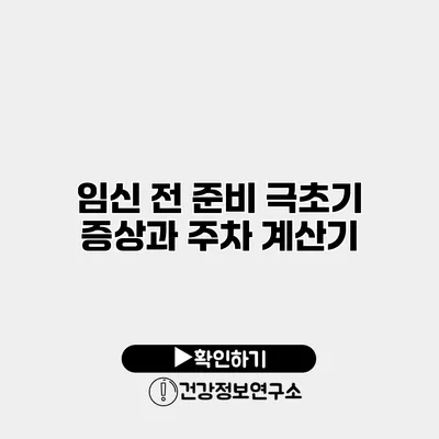 임신 전 준비 극초기 증상과 주차 계산기