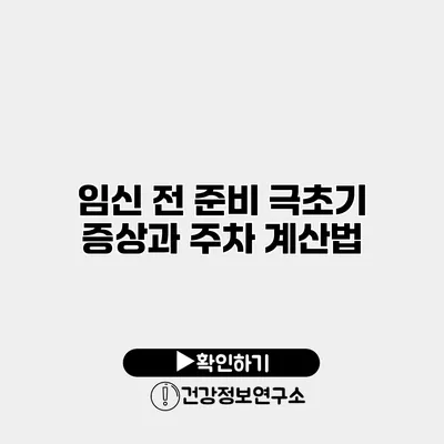 임신 전 준비 극초기 증상과 주차 계산법