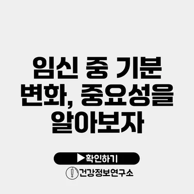 임신 중 기분 변화, 중요성을 알아보자