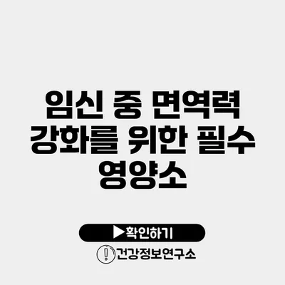 임신 중 면역력 강화를 위한 필수 영양소