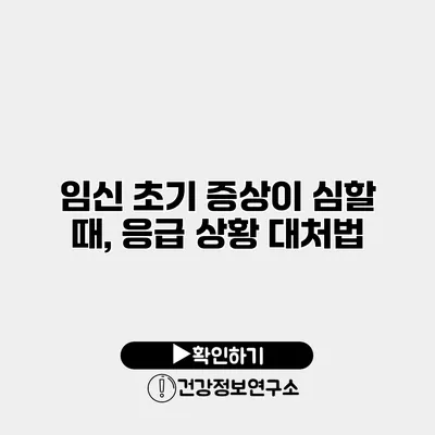 임신 초기 증상이 심할 때, 응급 상황 대처법