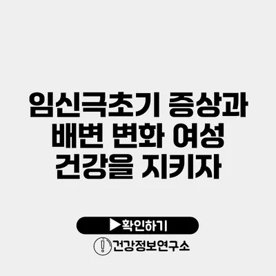 임신극초기 증상과 배변 변화 여성 건강을 지키자