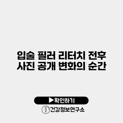 입술 필러 리터치 전후 사진 공개 변화의 순간