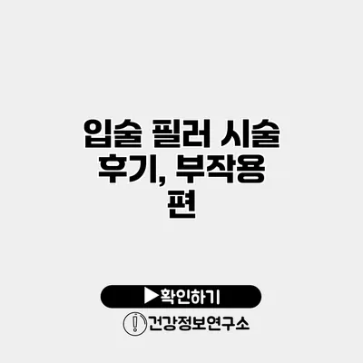 입술 필러 시술 후기, 부작용 편