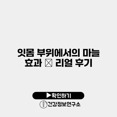 잇몸 부위에서의 마늘 효과 – 리얼 후기