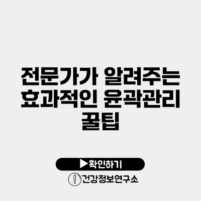 전문가가 알려주는 효과적인 윤곽관리 꿀팁