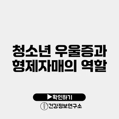 청소년 우울증과 형제자매의 역할