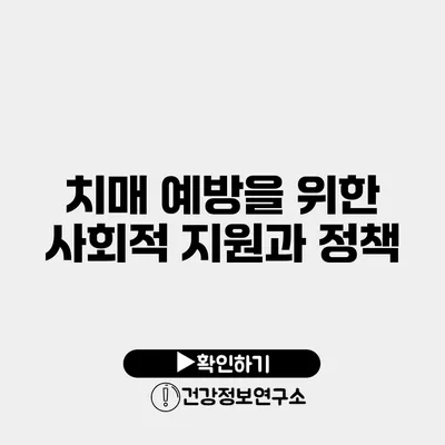 치매 예방을 위한 사회적 지원과 정책