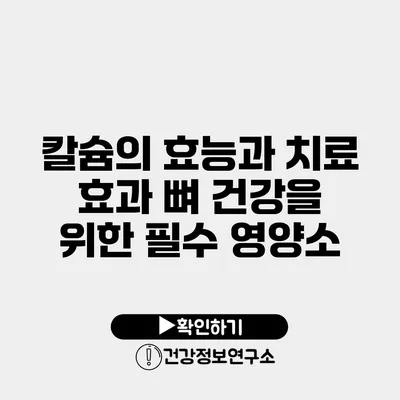 칼슘의 효능과 치료 효과 뼈 건강을 위한 필수 영양소