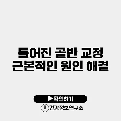 틀어진 골반 교정 근본적인 원인 해결