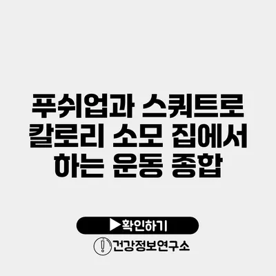 푸쉬업과 스쿼트로 칼로리 소모 집에서 하는 운동 종합