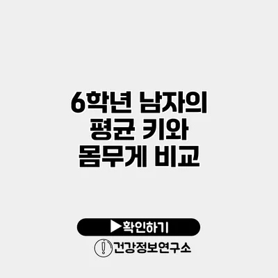 6학년 남자의 평균 키와 몸무게 비교