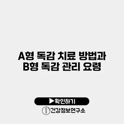 A형 독감 치료 방법과 B형 독감 관리 요령