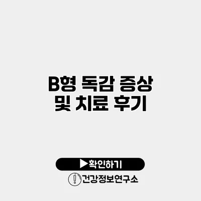 B형 독감 증상 및 치료 후기