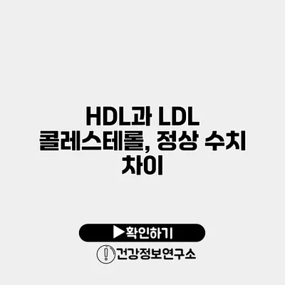 HDL과 LDL 콜레스테롤, 정상 수치 차이