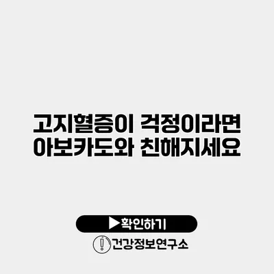 고지혈증이 걱정이라면 아보카도와 친해지세요