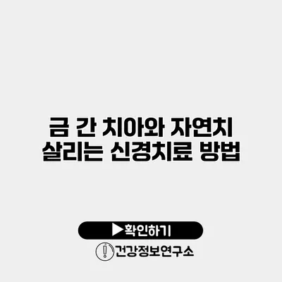 금 간 치아와 자연치 살리는 신경치료 방법