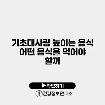 기초대사량 높이는 음식 어떤 음식을 먹어야 할까?