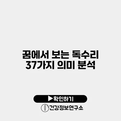 꿈에서 보는 독수리 37가지 의미 분석