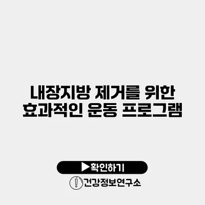 내장지방 제거를 위한 효과적인 운동 프로그램