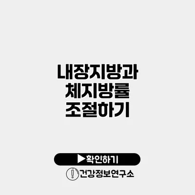 내장지방과 체지방률 조절하기