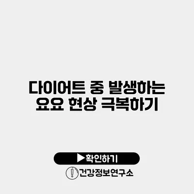 다이어트 중 발생하는 요요 현상 극복하기