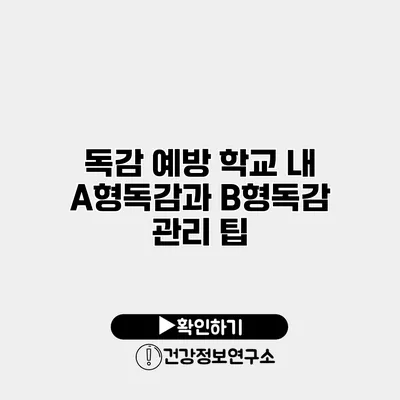 독감 예방 학교 내 A형독감과 B형독감 관리 팁