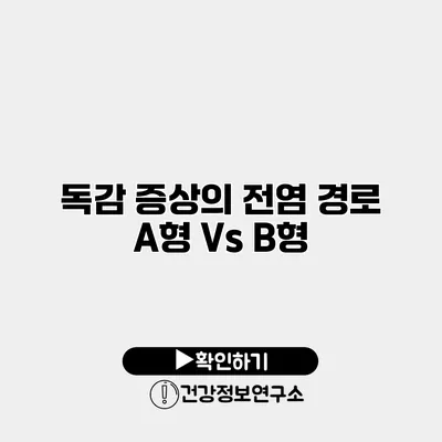 독감 증상의 전염 경로 A형 Vs B형