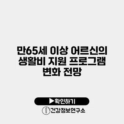 만65세 이상 어르신의 생활비 지원 프로그램 변화 전망